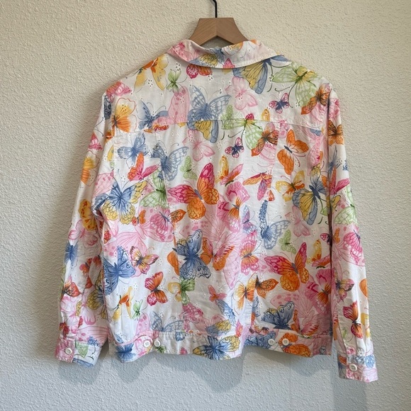 VTG Alfred Dunner Womens Large Butterfly Y2K Dainty Jacket 16 Plus Cotton Casual - Picture 2 of 9